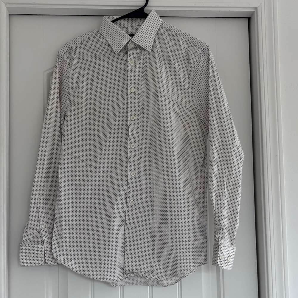 Express White and Black Patterned Shirt